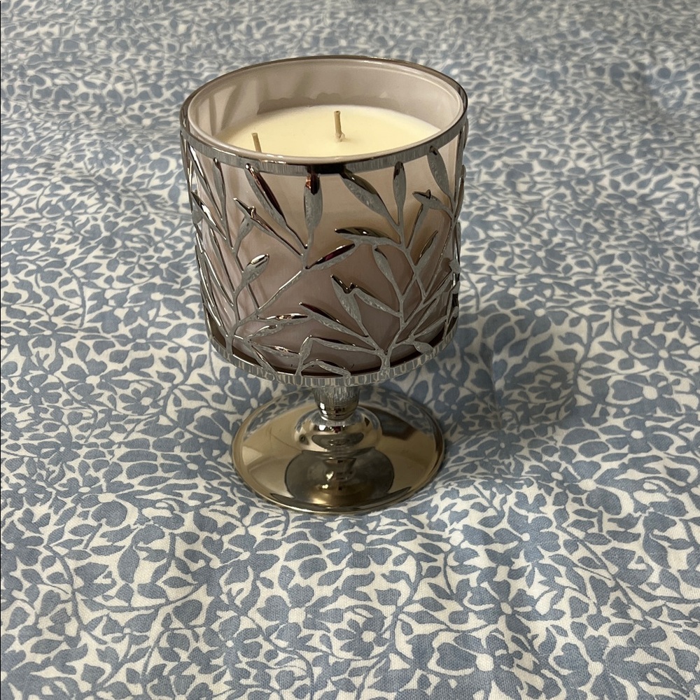 Bath & Bodyworks  Silver Candle and Holder